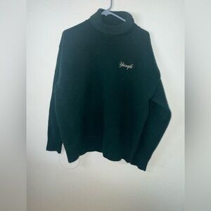 YoungLA Black Knit Mock Neck Sweater